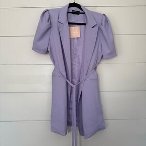 Kittenish Women’s Medium Purple Lavender Short Sleeve Blazer New